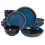 Gibson Elite Lagos Coupe Dinnerware Set, Service for 4 (16pcs), Blue 1