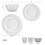 Pfaltzgraff Jules 12 Piece Dinnerware Set, Service for 4 White 4