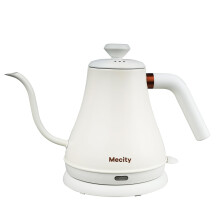 Mecity - Electric Kettle Stainless Steel Gooseneck Pour Over Coffee, Fast Heating, Auto Shut Off, 28 oz, 1000W, Milk White