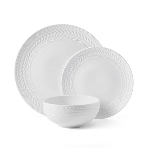 Pfaltzgraff Josephine 24 Piece Dinnerware Set, Service for 8, White 1