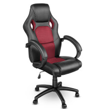 TRESKO Racing Style Faux Leather Office Chair Executive Chair Swivel Chair Redwine, Padded armrests, Racer Gaming Chair with tilt Function and Nylon