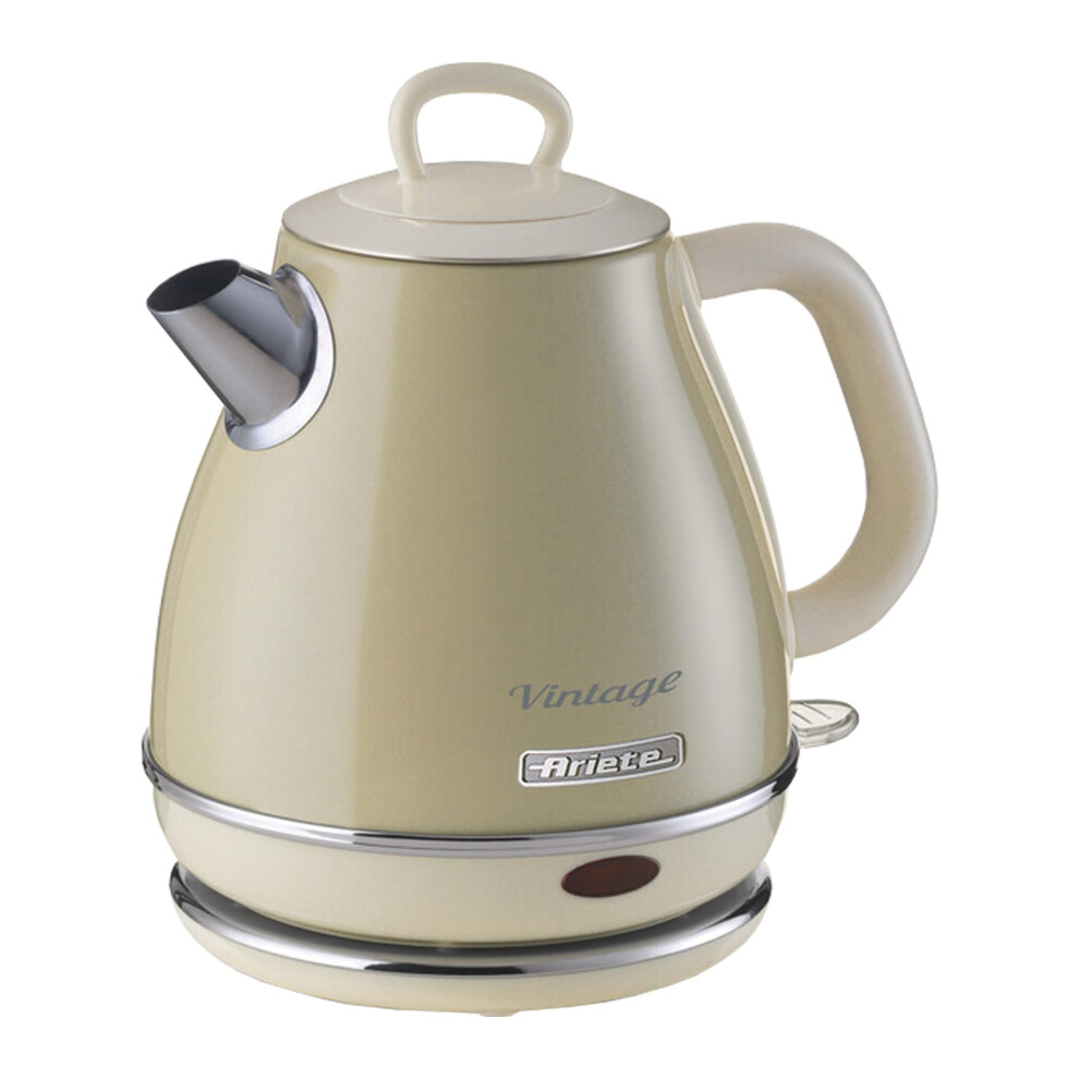 New Ariete 2869 Vintage Stainless Steel Kettle, 1.7 Liter - Beige