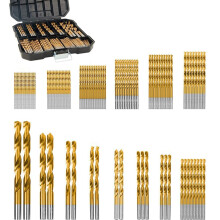 99PCS/Set Twist Drill Bits Set, High Speed Steel Titanium-Plated Twist Drill Bits Steel Plate Drill Mixed Drill with Plastic Boxes
