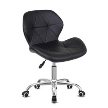 EUCO Black Desk Chair,PU Leather Computer Chair Comfy Padded Office Chair Adjustable Height Swivel Chair,Home/Office Furniture