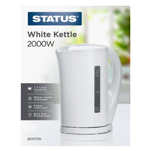 Status STATUS Boston Kettle | Electric Cordless Kettle | White 1.7 Litre | BOSTONKETTLE 1