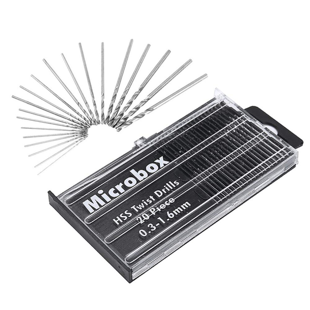 Mesee 20 Pieces Hss Mini Micro Drill Bit Set, 0.3-1.6Mm Shank Twist Drill Bits Precision Drill Diy Kit Rotary Hand Tools Accessory 788703723449