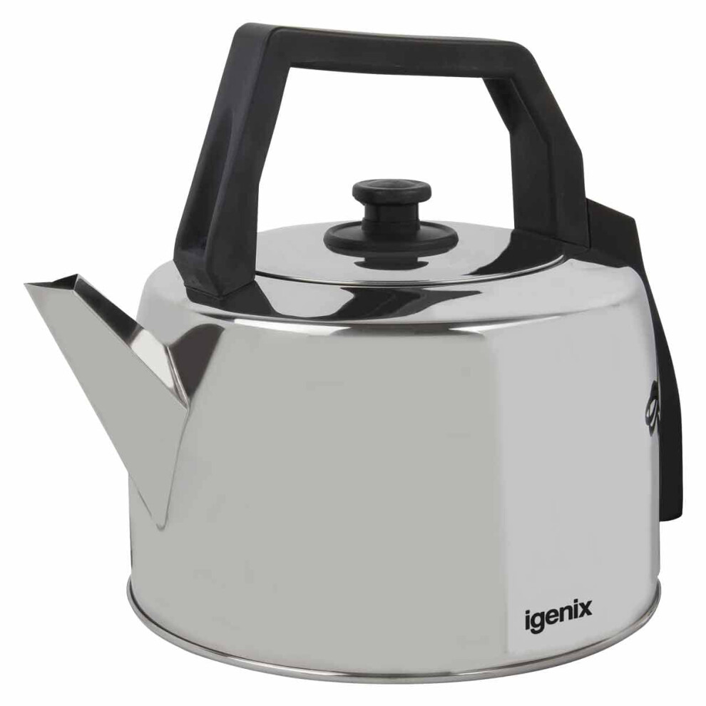 Igenix IG4350 Corded Catering Kettle, Traditional Hot Water Boiler with Lift Off Lid, Ideal for Household or Commercial Use, Stainless Steel, 2200 W,