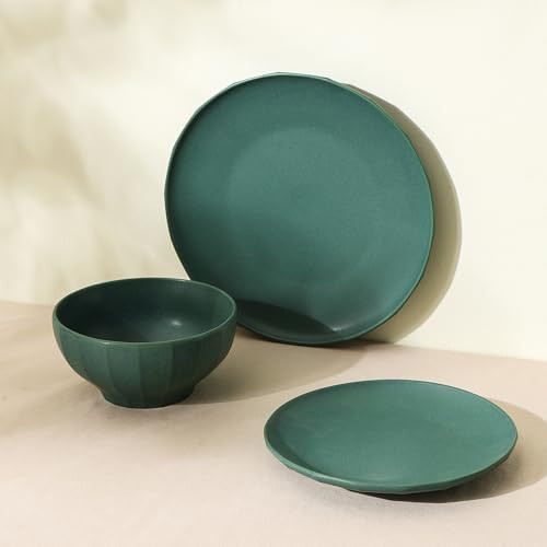 Stone Lain Rio 12-Piece Dinnerware Set Stoneware, Green 2