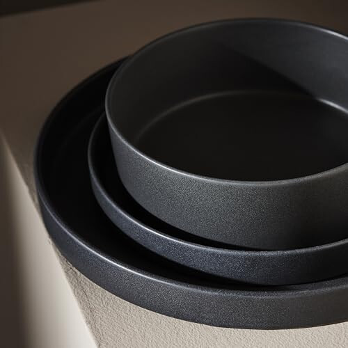 Stone by Mercer Project MODAN 12-Piece Dinnerware Set Stoneware, Charcoal 2