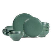 Stone Lain Rio 12-Piece Dinnerware Set Stoneware, Green