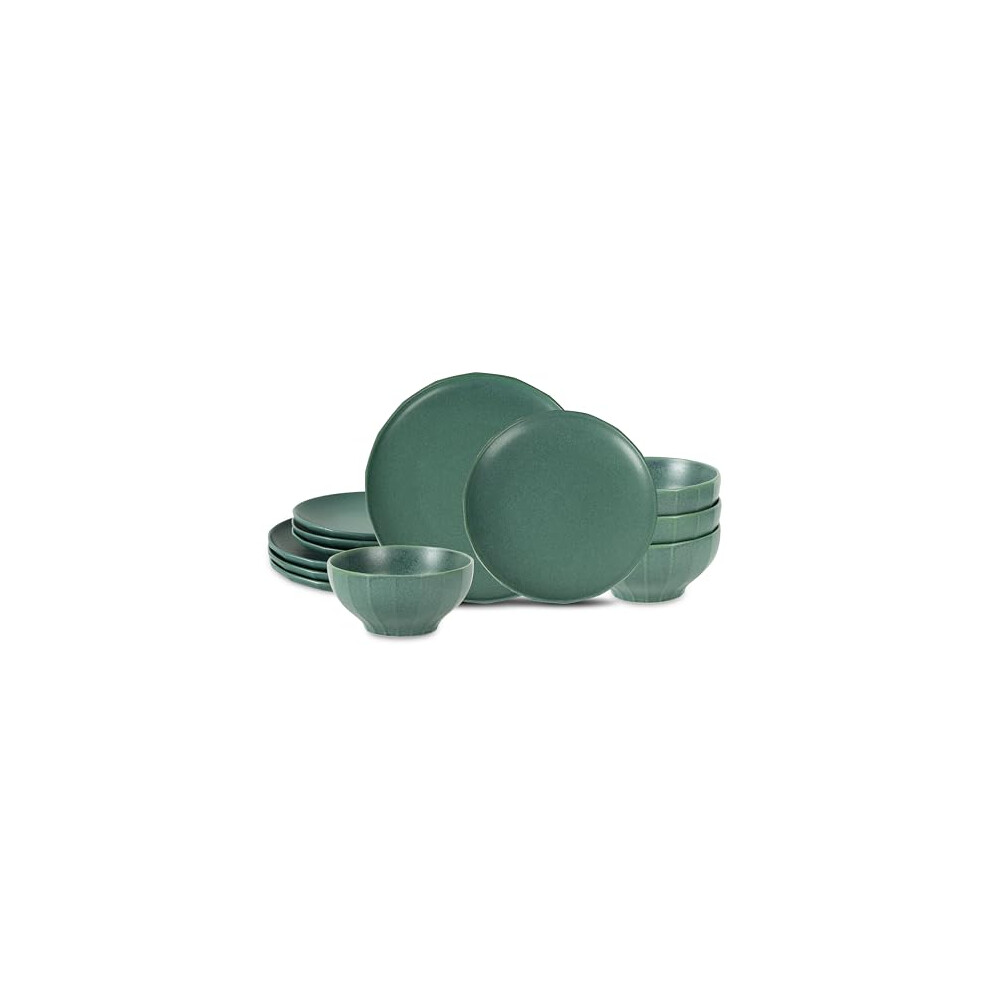 Stone Lain Rio 12-Piece Dinnerware Set Stoneware, Green