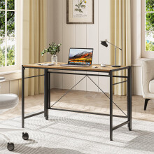 Dripex Folding Desk 110 x 50cm Writing Computer Desk Foldable Table Space Saving Home Office Desk Easy Assembly, Beech