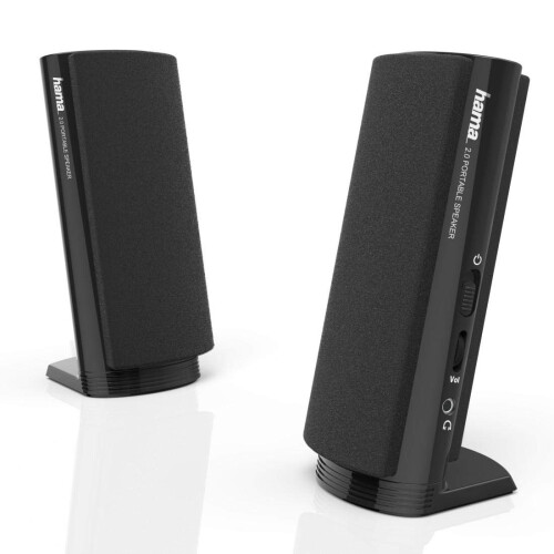 Hama Hama E 80 Active PC Speaker | Active Speakers for Computers and Notebooks | Black