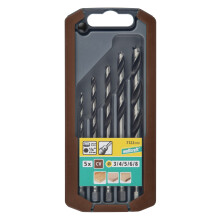 wolfcraft CV Wood Twist Drill Bit Set 5 Pcs., Hexagon Shank I 7122000 I for Drilling into softwood