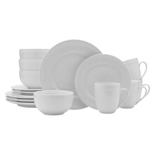 Everyday White 5278053 Beaded 16 Piece Dinnerware Set, Porcelain