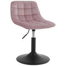 WOLTU Dressing Stool Swivel Velvet Modern Breakfast Dining Chair Rotatable Stool for Kitchen Counter Clinic, Pink Bar Stool, Adjustable Gas