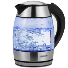 MONZANA? Light Up Cordless Glass Stainless Steel Kettle | 1.8L Capacity 2.2kW Electric Kitchen Kettle with Blue LEDs | Fast and Quiet Boil | Filter |