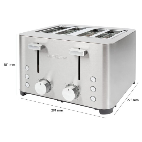 Proficook PC-TA1252 Torradeira de aço inoxidável com 4 slots 2