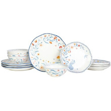 Fitz and Floyd Gracie Floral 12 Piece Dinnerware Set, Service for 4