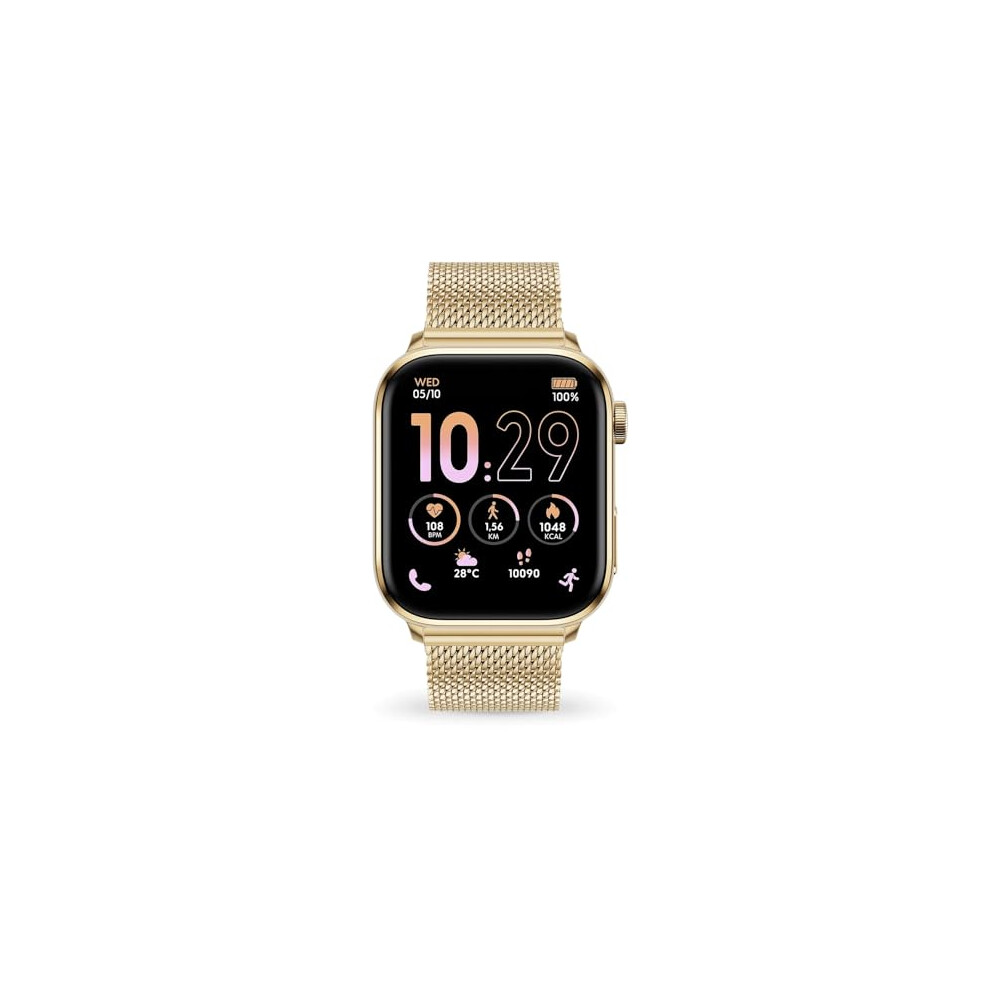 Ice-Watch - ICE smart 3.0 Gold Milanese 1.78 AMOLED GPS - Connected watch rectangular gold mixed with metal bracelet - 024656 (1.78 inch)