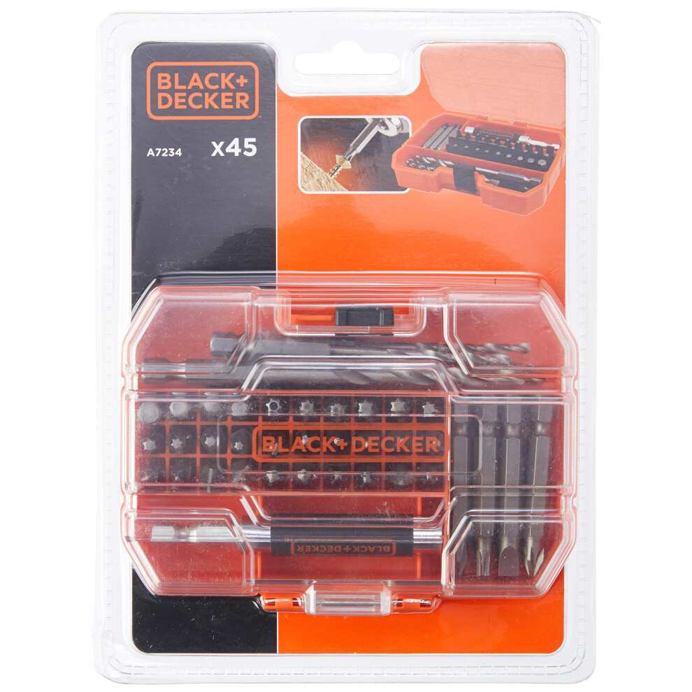 Black + Decker Black/Orange +Decker A7235-Xj Drill Set - (45-Piece)