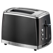 Russell Hobbs 2 Slice Toaster (Stainless steel with matte textured finish, Extra Wide Slots, Lift & Look feature, Variable browning levels, Cancel,