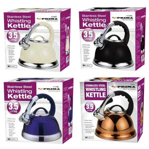 3.5LTR S/S Whistling Kettle Metalic Black (Blue)