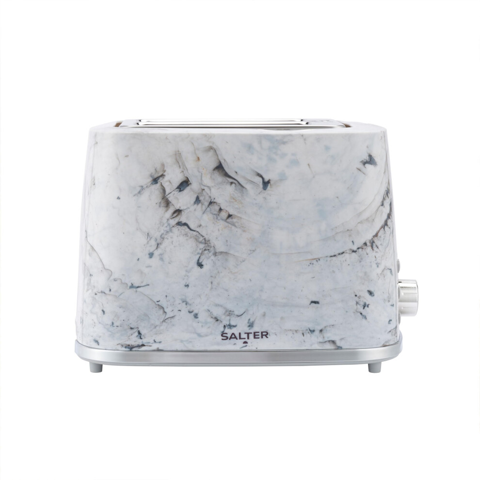 Salter EK5832WMA Marble 2-Slice Toaster ? Wide Slots, Extra Thick Bread, 7 Browning Levels, Removable Crumb Tray, Unique Marble Effect*, Defrost,