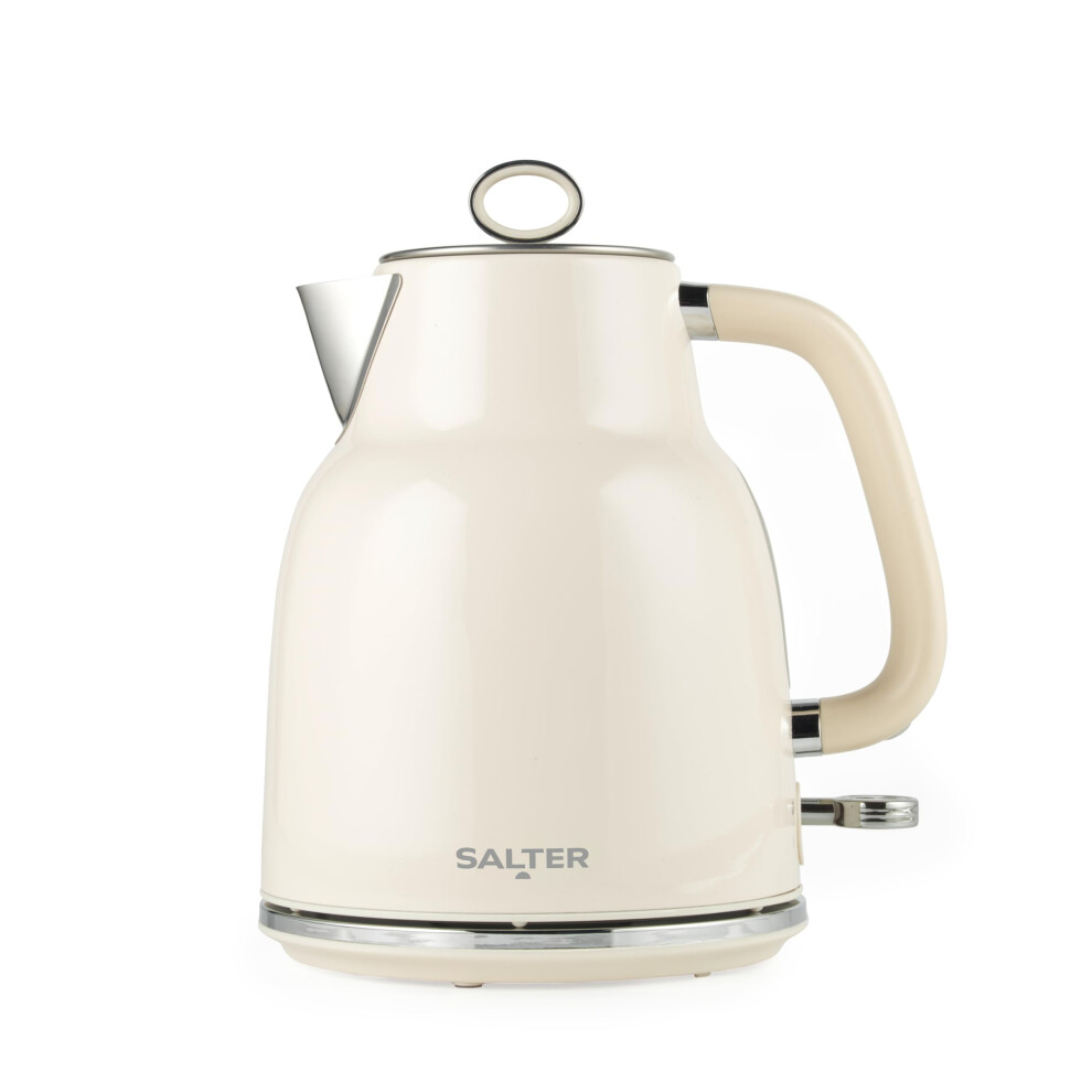 Salter Retro Kettle, 1.7 L, 3 kW Rapid Boil, Cream | 360° Swivel Base, Cordless Lift-Off, Removable Limescale Filter, Auto Shut-Off, Boil-Dry Protection, Water Level Window - Image 4