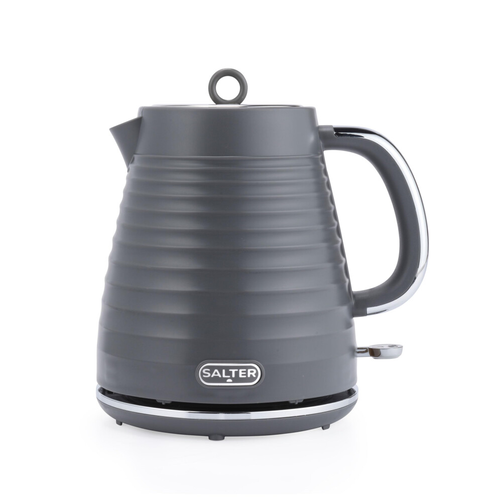 Salter EK5742GRY Rapid Boil Kettle ? 1.7L, Electric Cordless, 360? Swivel Base, Water Level Indicator, Removable Filter, Textured Design, Cord-image-OPC-PG7K7KG-NEW