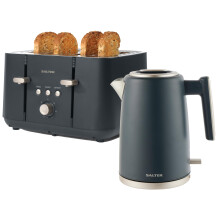 Salter COMBO-8823 Marino Kettle and Toaster Set ? 1.7L Capacity Fast Boil Kettle, 4-Slice Anti-Jamming Electric Toaster, Removable Crumb Tray, 360?