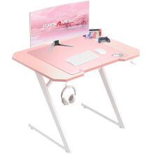 GTPLAYER Pink 100CM Carbon Fiber Z-Frame Gaming Desk with Headphone Hooks & Oversized Mouse Pad, Large 120x60cm, 80kg Capacity