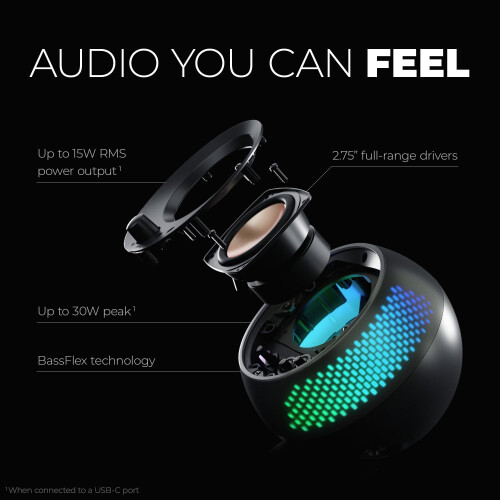 PC-luidsprekers - CREATIVE - Pebble X 2.0 - USB-C - 15 W RMS - Aanpasbare RGB-verlichting 2