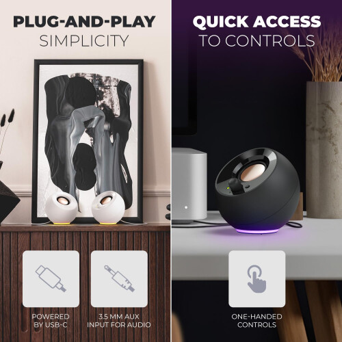 Luidsprekers 2.0 - CREATIVE - Pebble SE - USB-C - RGB-verlichting - 4,4 W 2