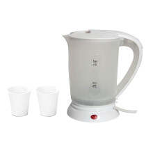 LUXE DIVA? New 0.5LITRE Dual Voltage Small Electric Travel Kettle in White Colour + 2 Cups