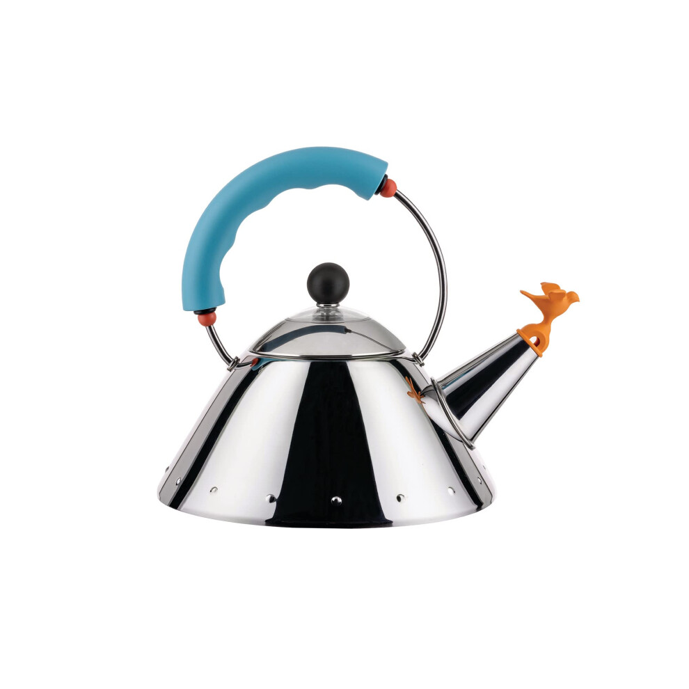 Alessi Kettle 9093/1 Laz - Kettle With Magnetic Bottom Suitable For Induction Cooking, In 18/10 Stainless Steel Mirror Polished With Handle And Small