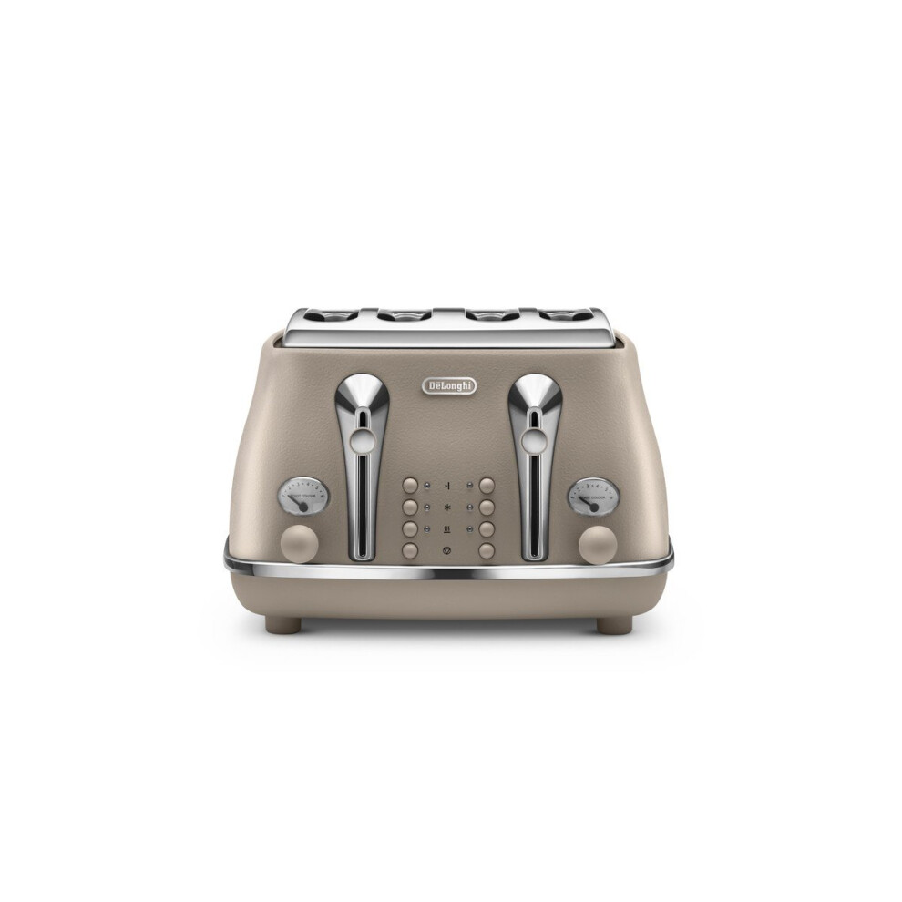 De'Longhi Elements CTOE4003BG 4-Slice Toaster - Beige