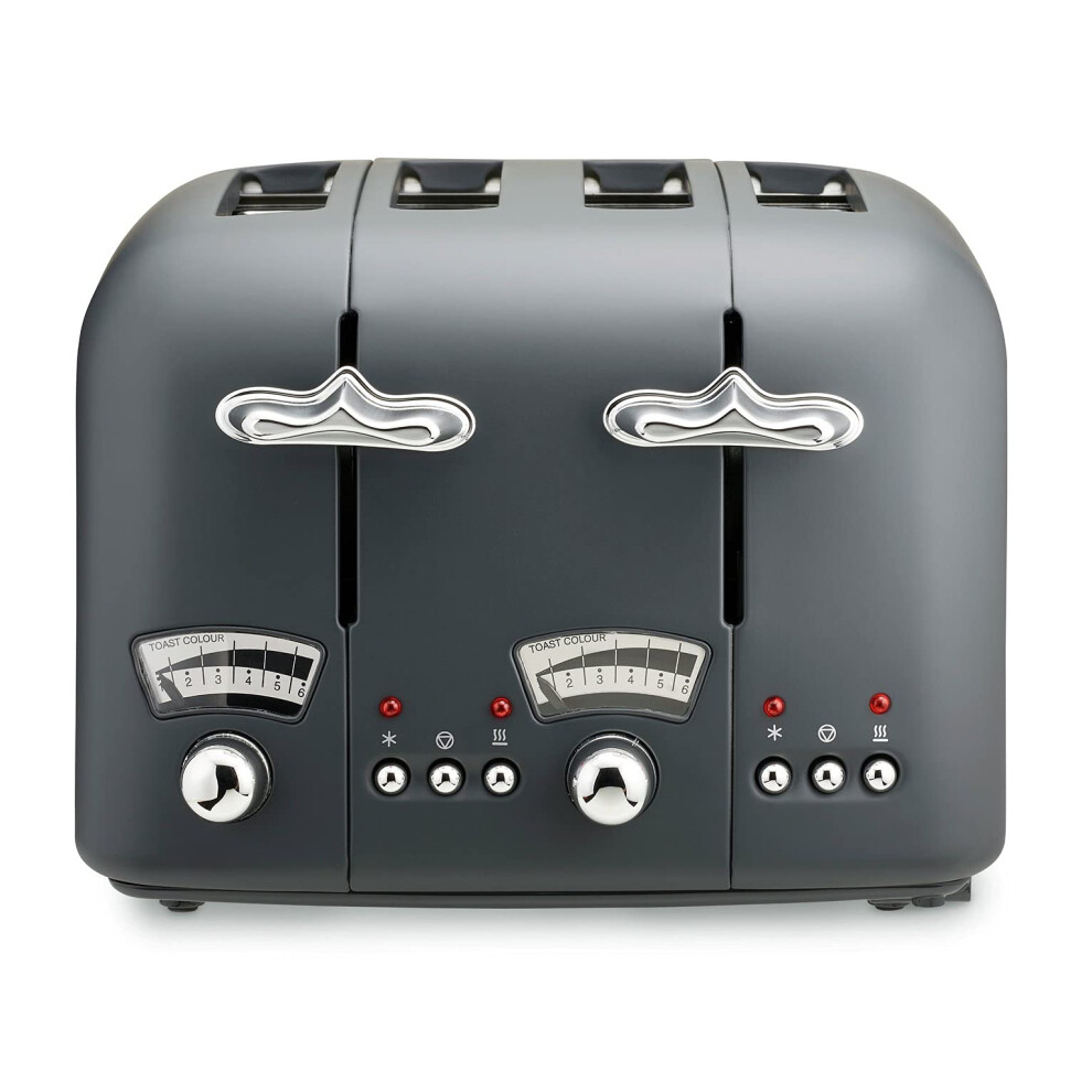 De'longhi Argento Silva Ct04.gy, 4 Slice Toaster Grey