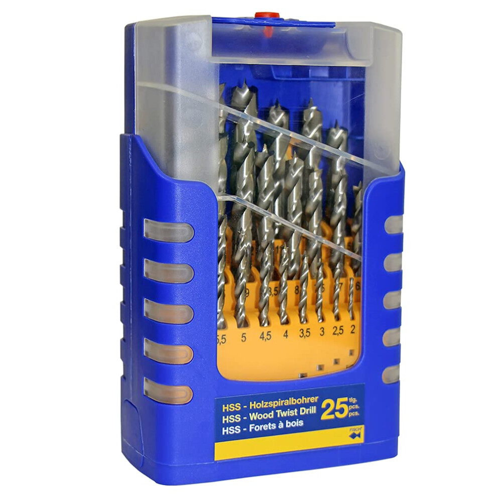 Hss Wood Twist Drill Bit Set 25 Pieces Diameter 1-13 Mm 9002696360391