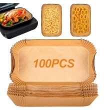 100PCS Air Fryer Liners for Ninja Foodi MAX Health Grill and Air Fryer AG551UK AG551UKCP, Large Rectangle Disposable Air Fryer Parchment Paper Baking