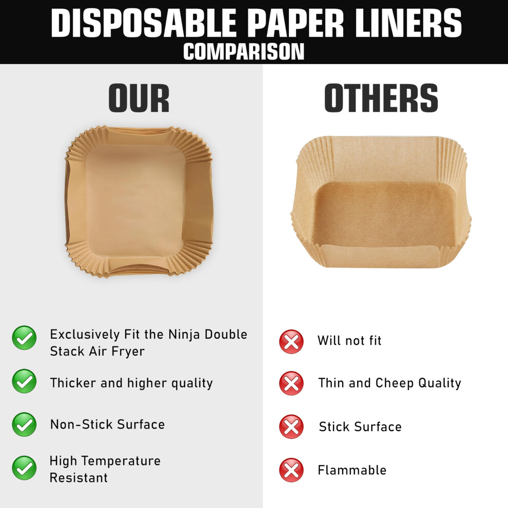 100 Pièces Papier Cuisson Air Fryer pour Ninja Double Stack 100 Pièces Papier Cuisson Air Fryer pour Ninja Double Stack