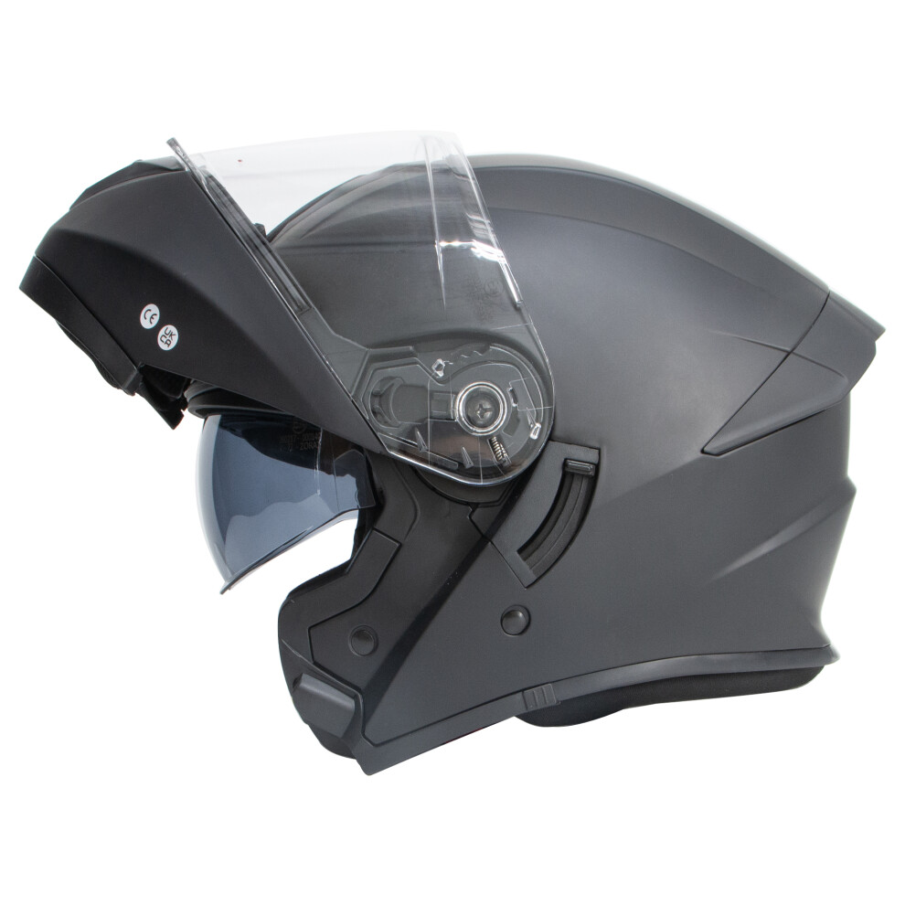 (Matt Black, XS) ZORAX ZOR-839 DVS Flip Up Front Motorcycle Modular Adult Helmet Motorbike-image-OPC-PG7K98D-NEW