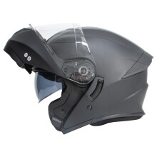 (Matt Black, XXXL) ZORAX ZOR-839 DVS Flip Up Front Motorcycle Modular Adult Helmet Motorbike