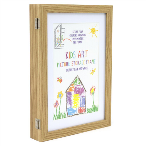 Carousel Kids Artwork Display Frame | Front Opening A4 Childrens Wall Art Storage Frame