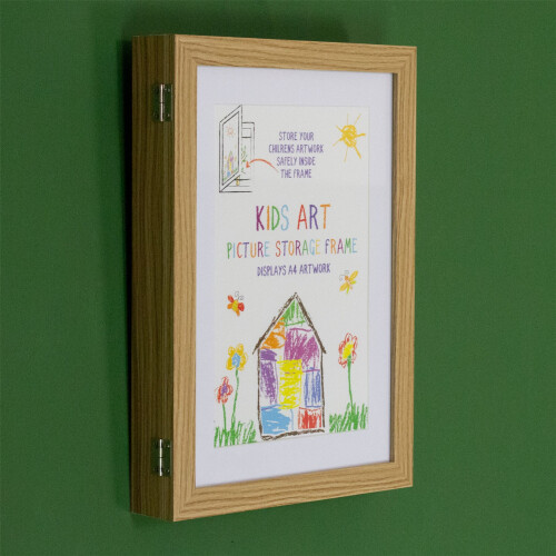 Carousel Kids Artwork Display Frame | Front Opening A4 Childrens Wall Art Storage Frame 1
