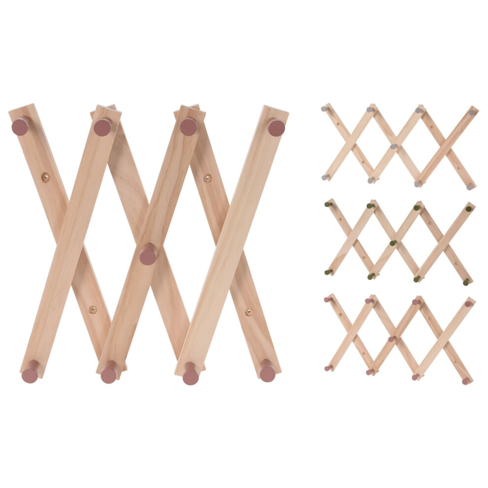 Childrens Expandable Wooden Coat Rack Kids Accordion Wall Coat Rack 9 Coat Pegs
