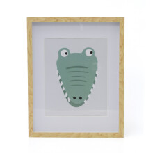 Safari Animal Kids Wall Art Picture Frame | Framed Animal Pictures - Crocodile