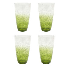 Pack of 4 Large Green Bubbles Plastic Tumbler | Outdoor Picnic Drinking Glass