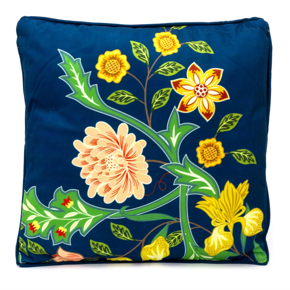Carousel Sussex Floral Fabric Scatter Cushion | Cushion For Sofa, Bed, Chairs 40Cm Blue