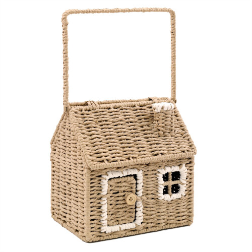 Carousel Charming House-Shaped Wicker Storage Basket | Home Storage Solution - 20x36cm